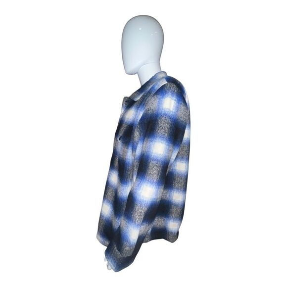 Old Navy Mens Cobalt Blue Plaid Shacket Shirt Jacket XXXL NWOT - Picture 5 of 8